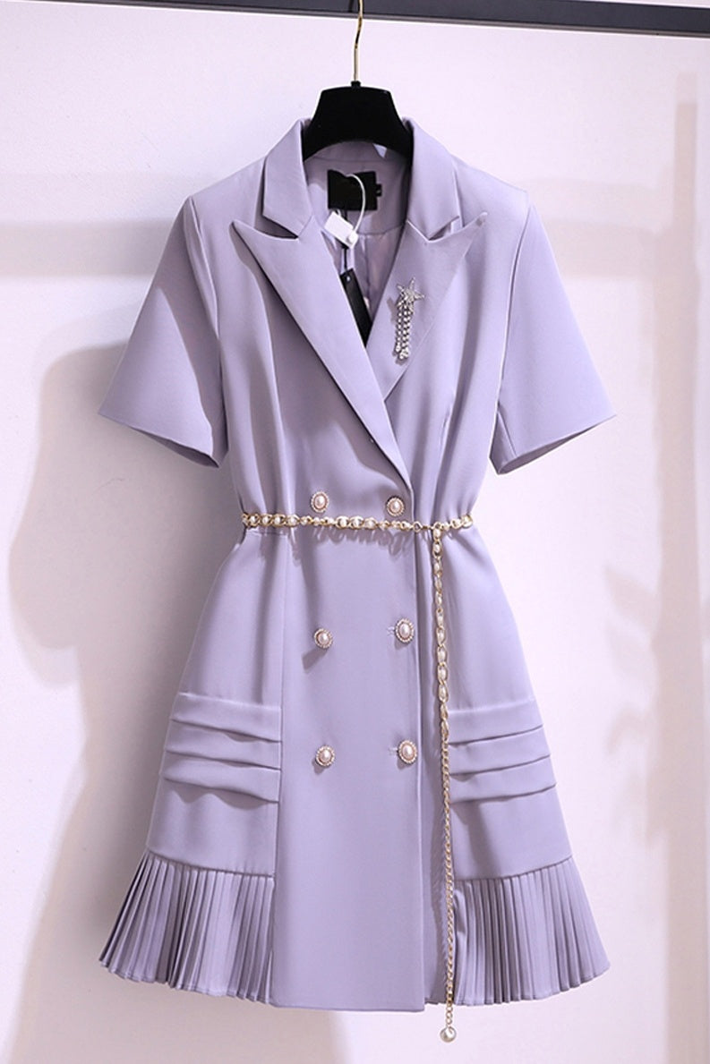 Designer Mauve Button-Down Dress