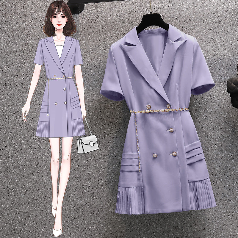 Designer Mauve Button-Down Dress