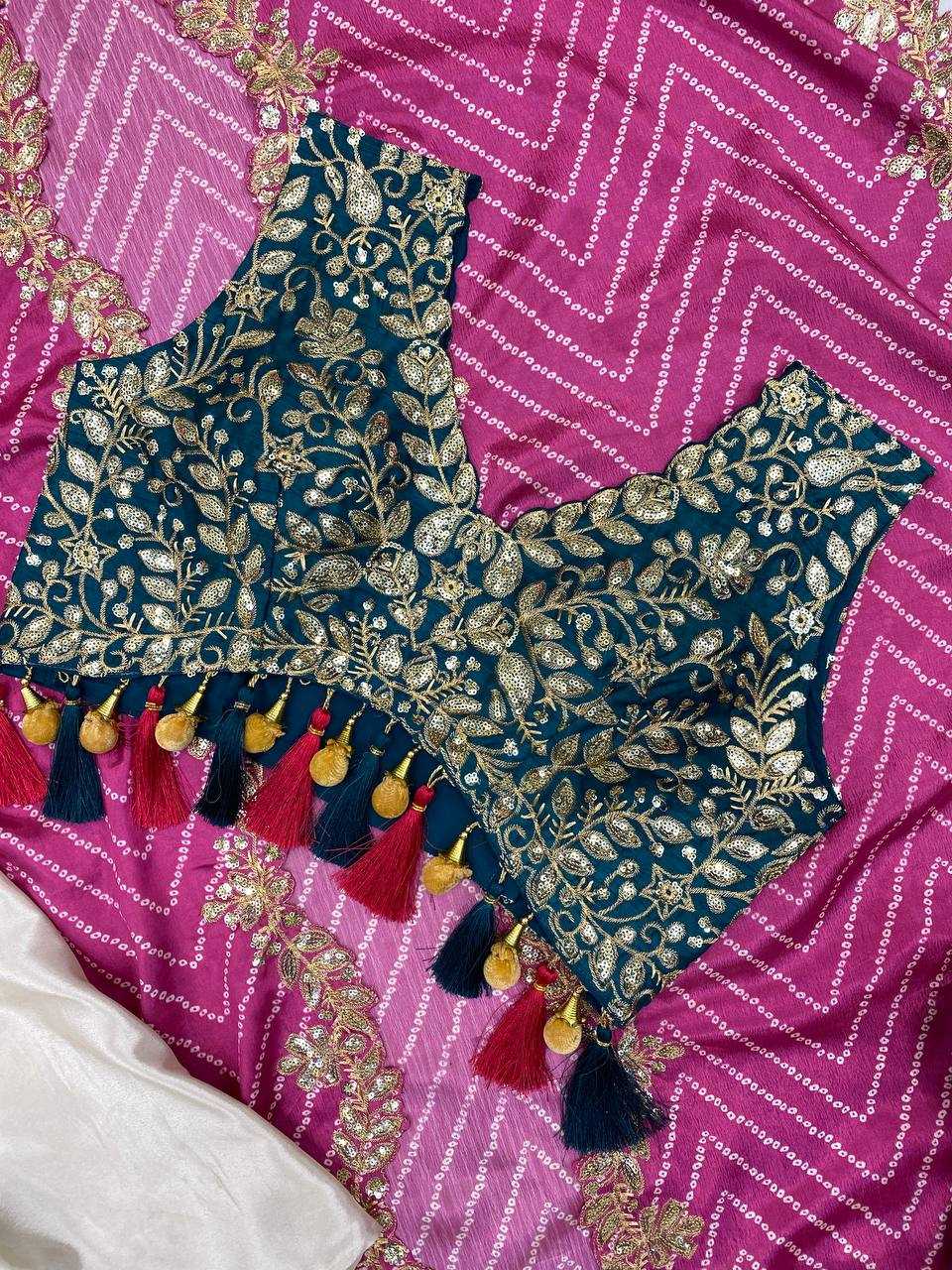 Regal Radiance 3-Piece Indo-Western Set – Tube Blouse, Draped Skirt & Embroidered Shrug