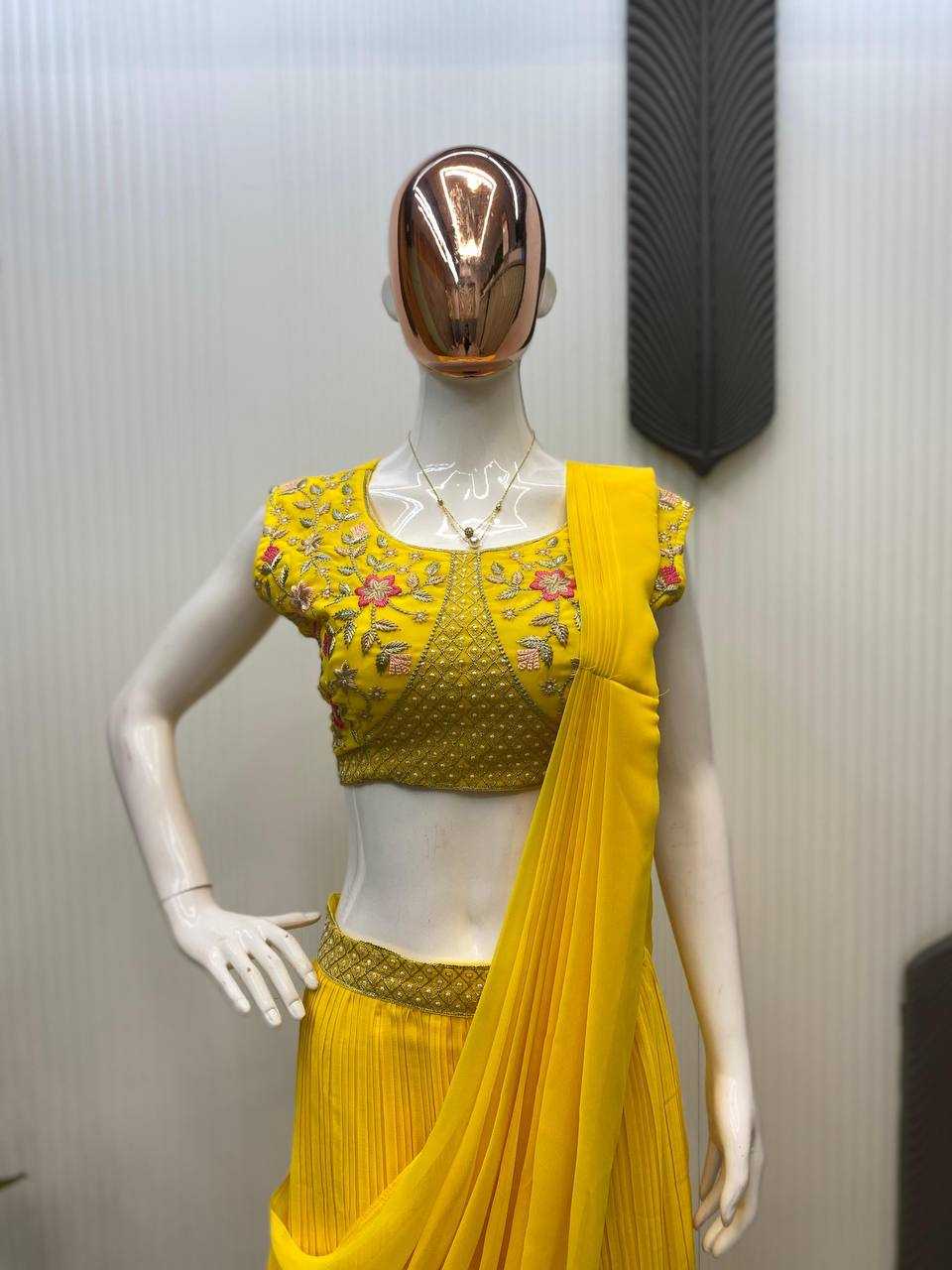Designer Ready To Wear Saree with Embroidered Shrug – Modern Ethnic Fusion