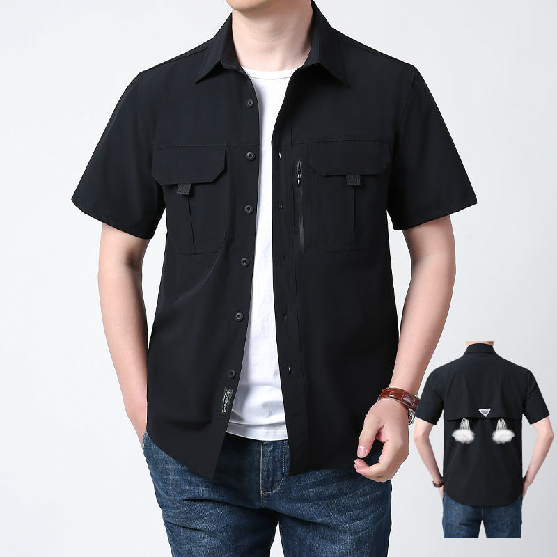 Men's Casual Outdoor Travel Shirt - Short Sleeve Quick-drying Breathable Shirt