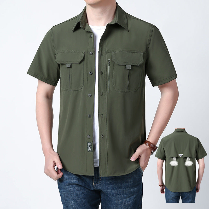Men's Casual Outdoor Travel Shirt - Short Sleeve Quick-drying Breathable Shirt