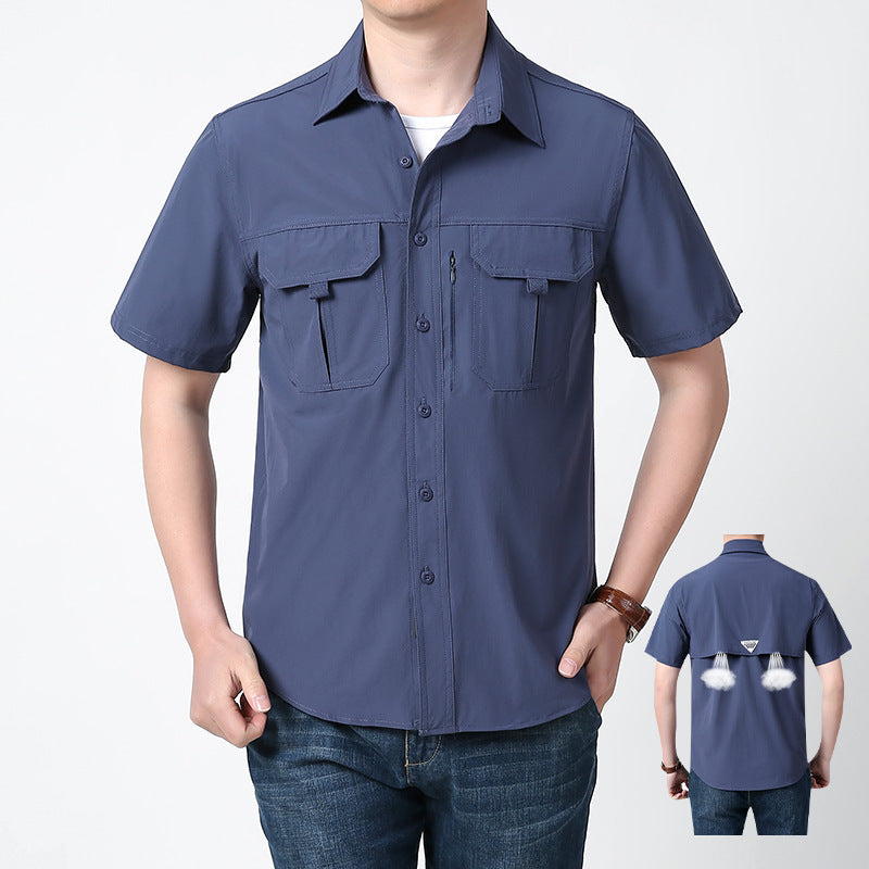 Men's Casual Outdoor Travel Shirt - Short Sleeve Quick-drying Breathable Shirt