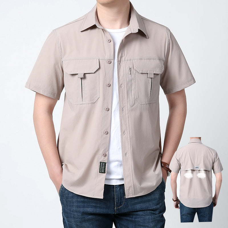 Men's Casual Outdoor Travel Shirt - Short Sleeve Quick-drying Breathable Shirt