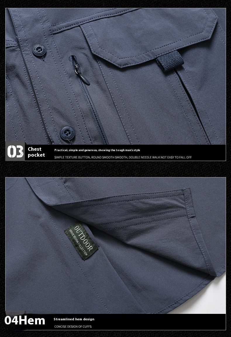 Men's Casual Outdoor Travel Shirt - Short Sleeve Quick-drying Breathable Shirt