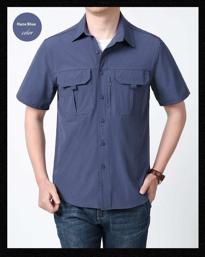 Men's Casual Outdoor Travel Shirt - Short Sleeve Quick-drying Breathable Shirt
