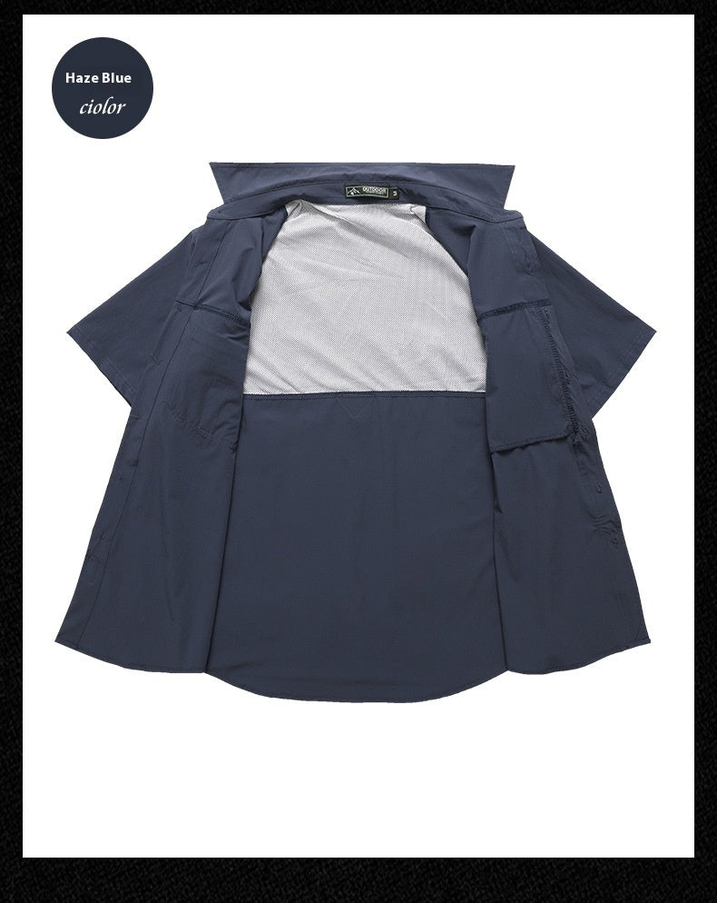 Men's Casual Outdoor Travel Shirt - Short Sleeve Quick-drying Breathable Shirt