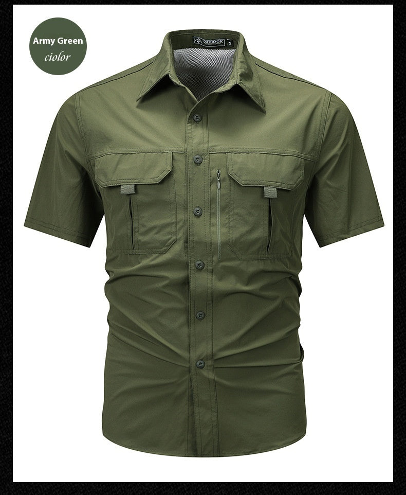Men's Casual Outdoor Travel Shirt - Short Sleeve Quick-drying Breathable Shirt