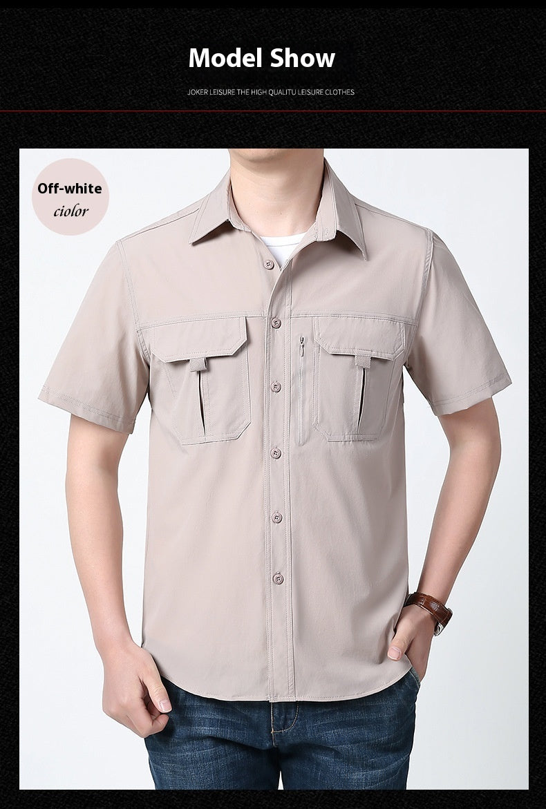 Men's Casual Outdoor Travel Shirt - Short Sleeve Quick-drying Breathable Shirt