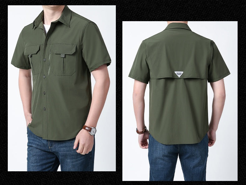 Men's Casual Outdoor Travel Shirt - Short Sleeve Quick-drying Breathable Shirt