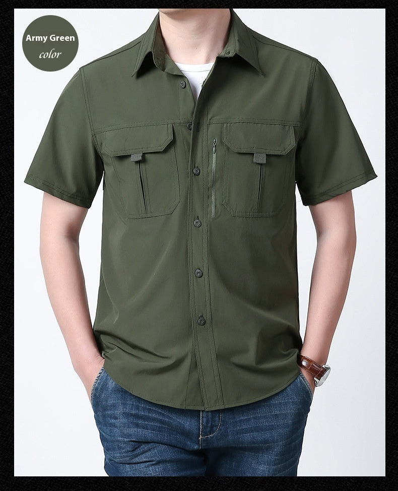 Men's Casual Outdoor Travel Shirt - Short Sleeve Quick-drying Breathable Shirt