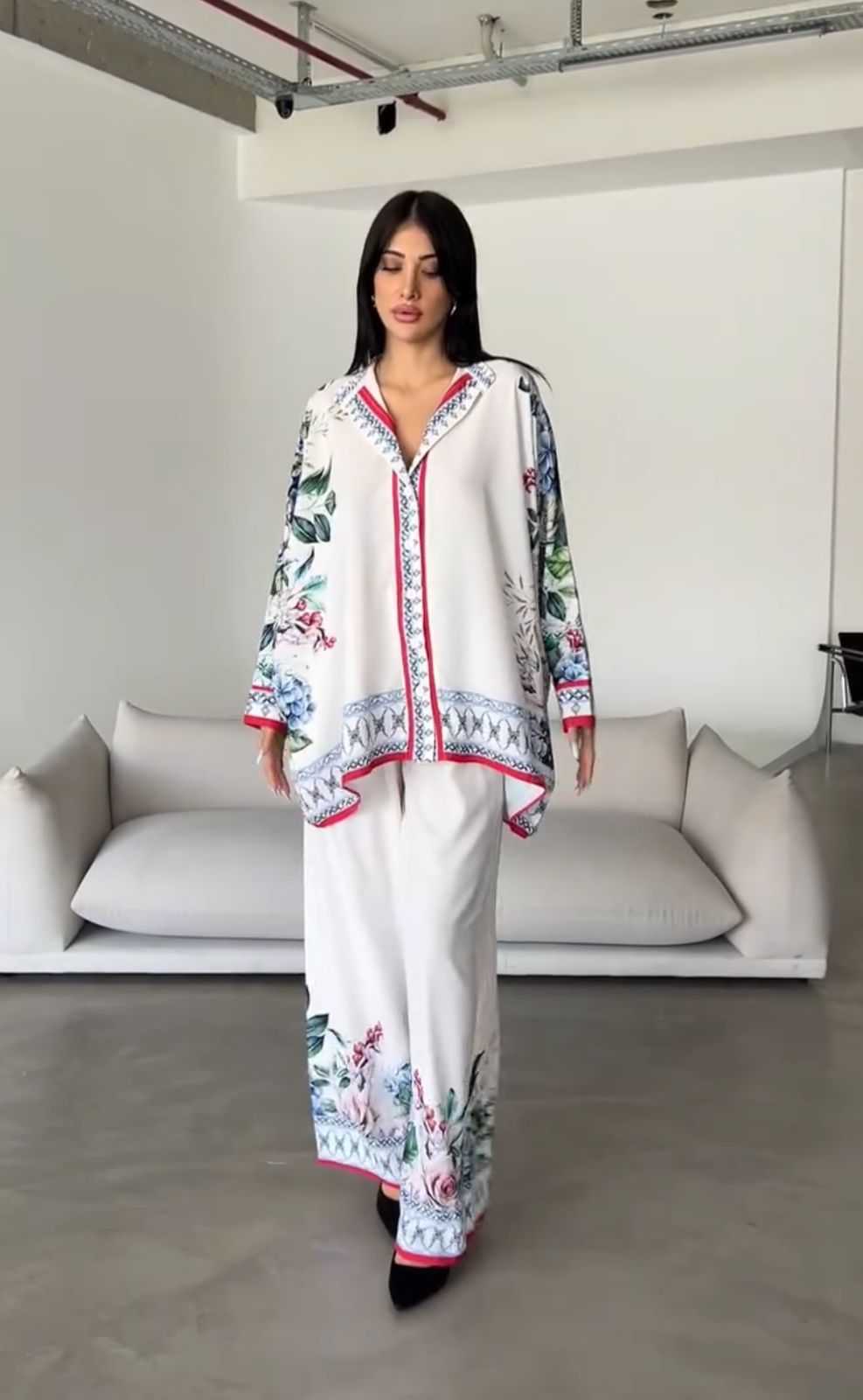 Ivory Bloom Luxe Printed Co-ord Set