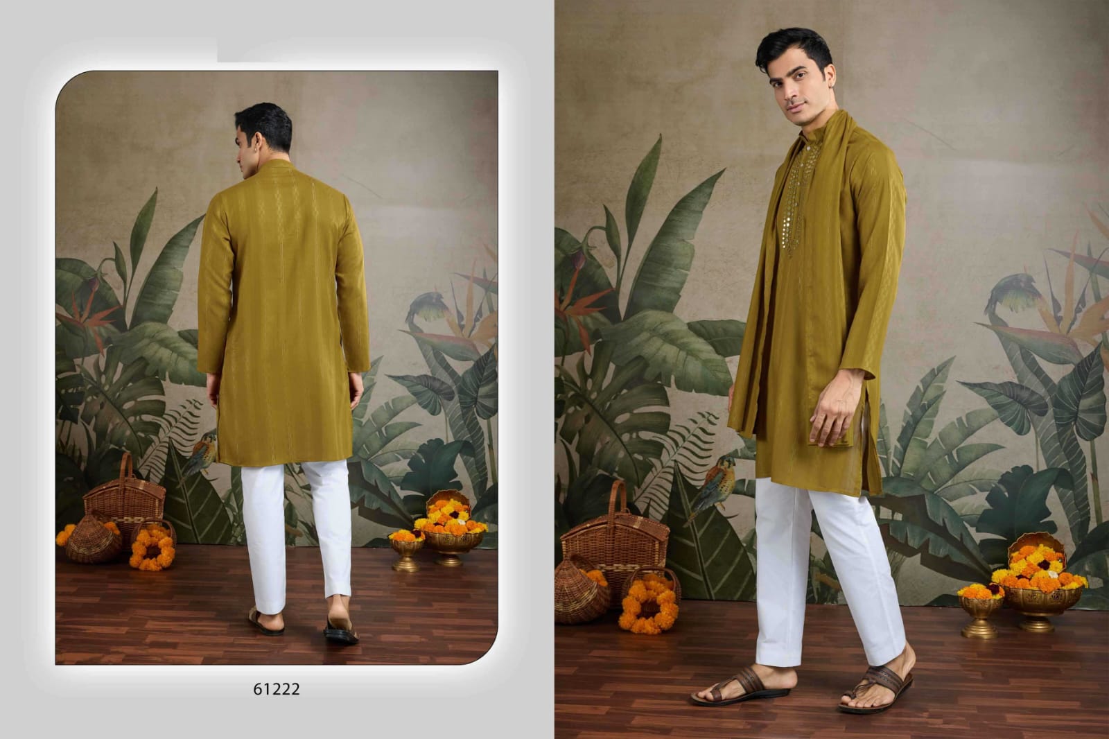 Classic Mirror Embroidered Rayon Kurta Set