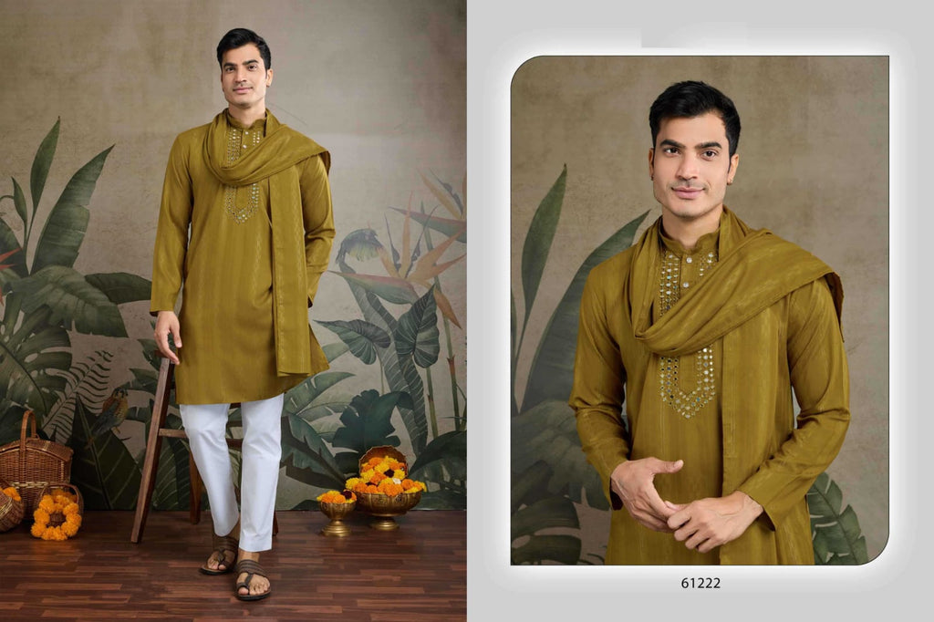 Classic Mirror Embroidered Rayon Kurta Set