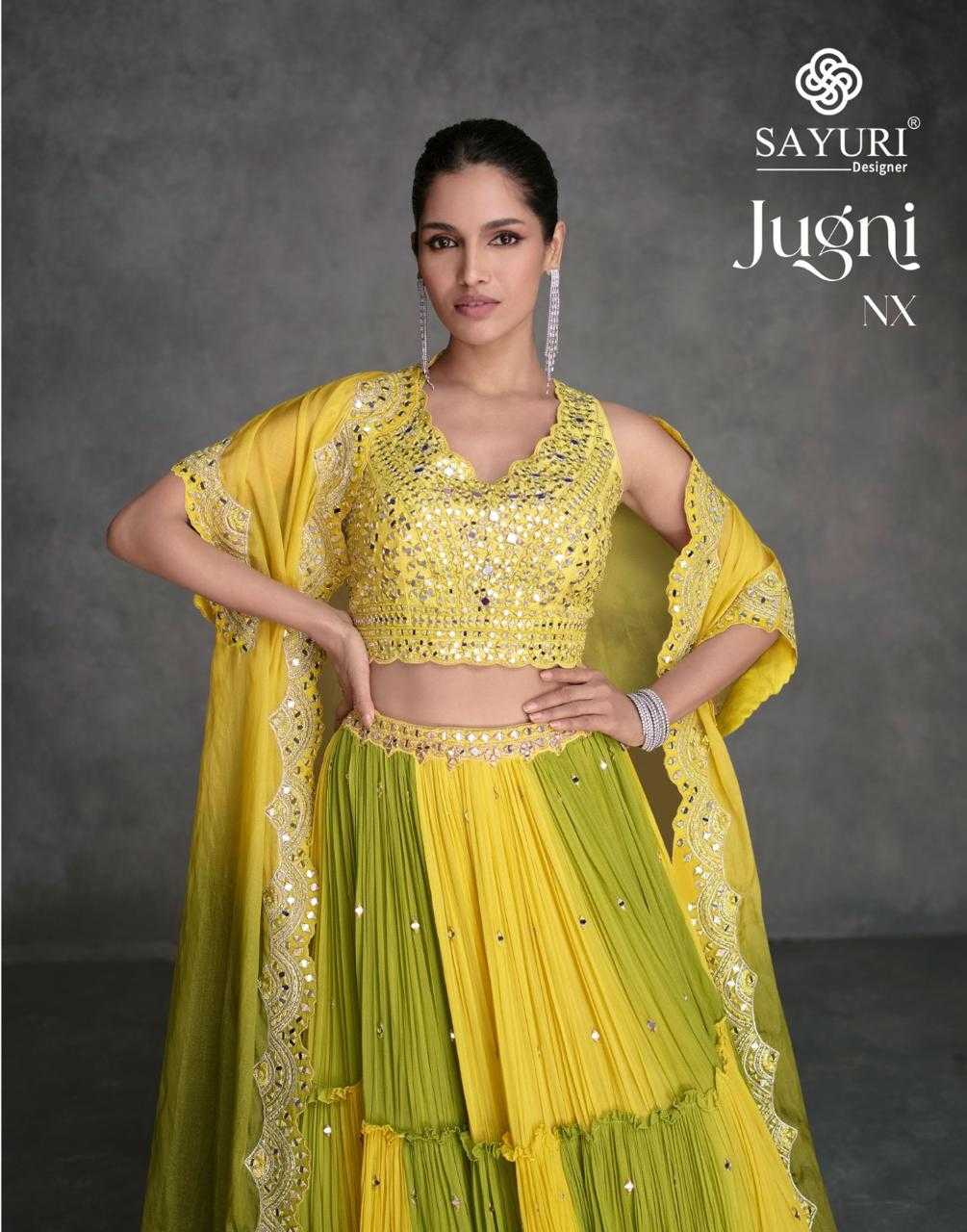 Premium Georgette & Organza Lehenga Set with Cancan & Embroidery 🌿💛