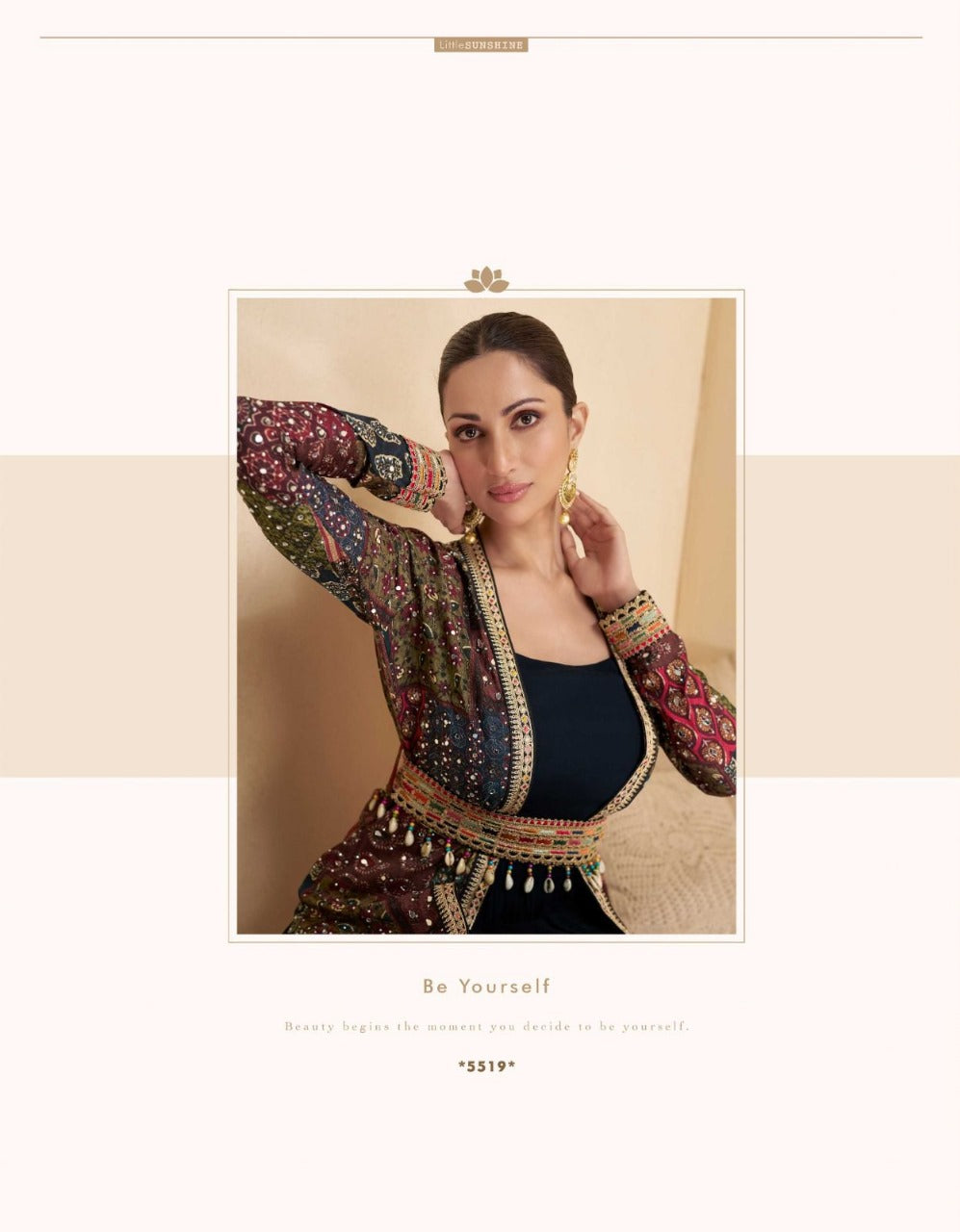 Meera Royale - Designer Georgette Gown with Embellished Silk Shrug by Sayuri