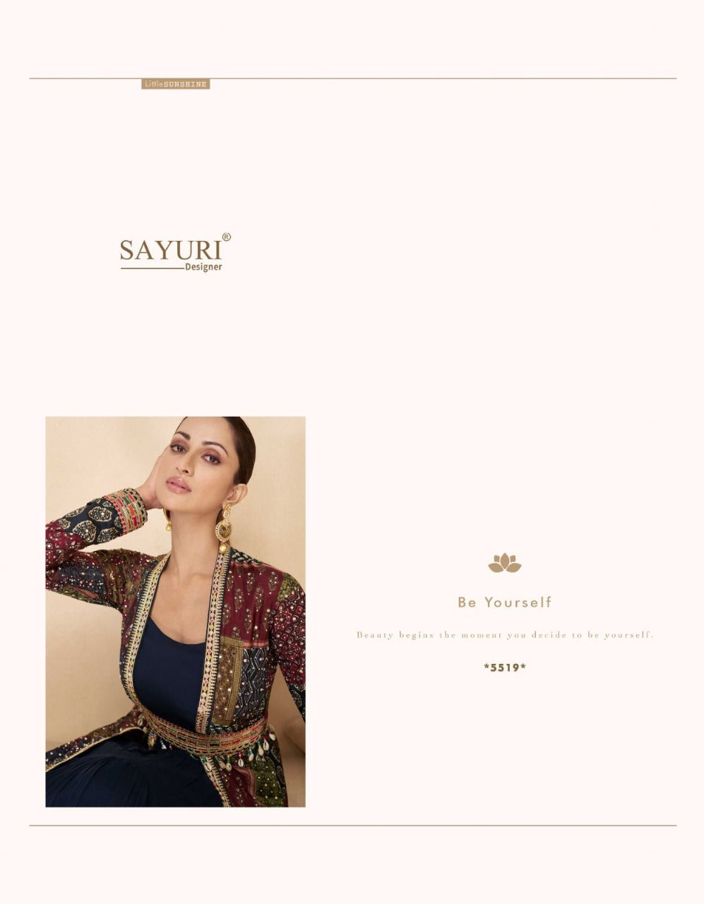 Meera Royale - Designer Georgette Gown with Embellished Silk Shrug by Sayuri