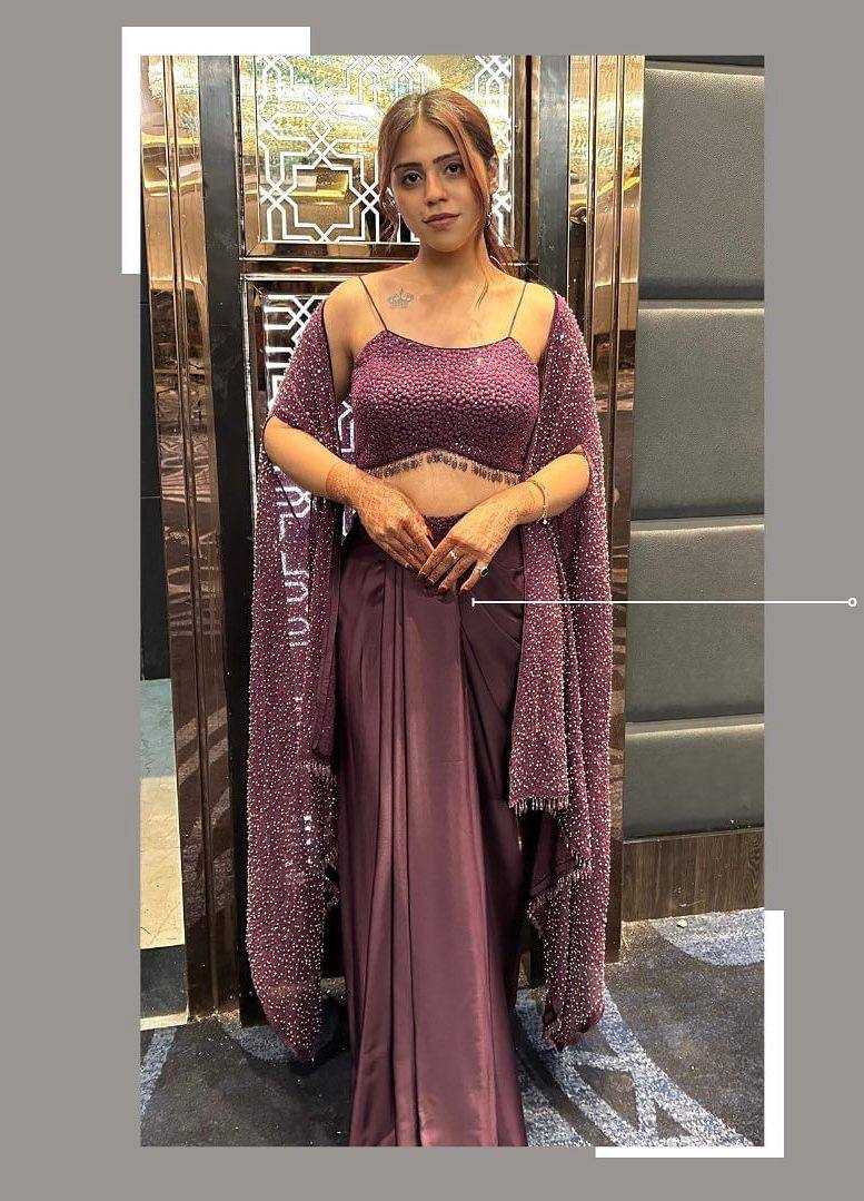 Twilight Luxe – Purple Sequin Embroidered Indo-Western Set
