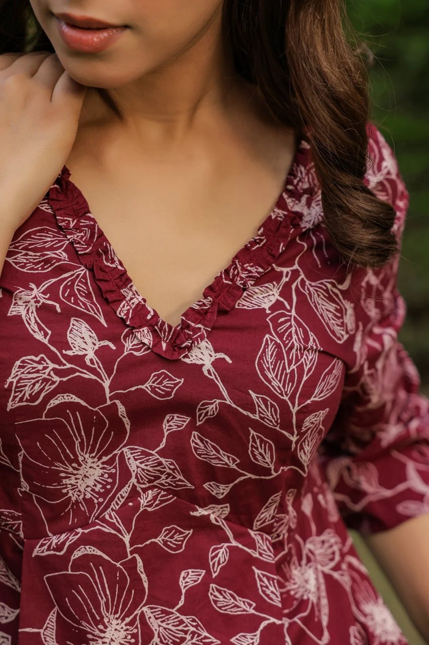 Crimson Back-Tie Co-ord Set