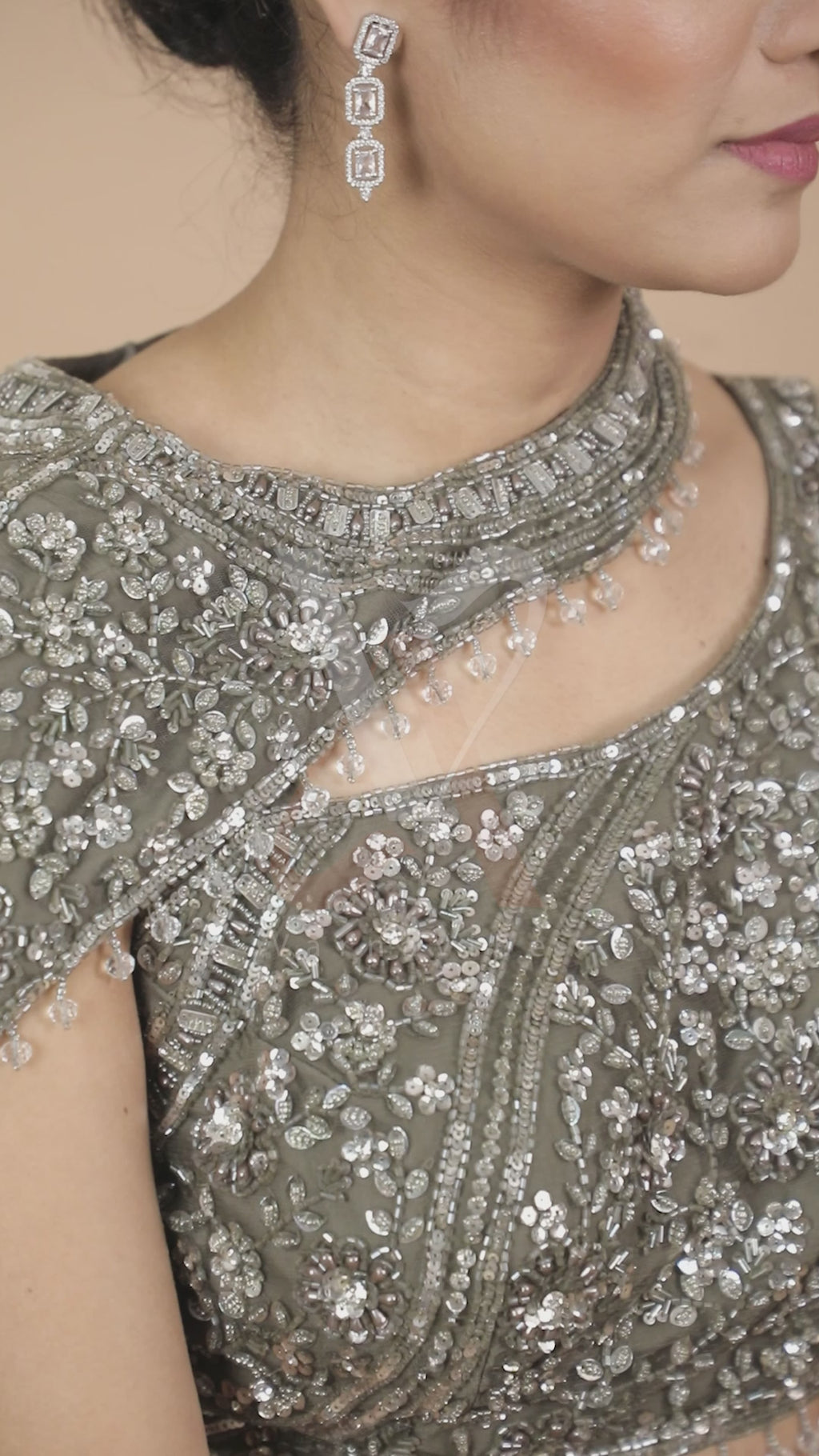 Stunning Olive Embellished Indo-Western Lehenga Set with Premium Pleated Satin Skirt & Stylish Drape Dupatta