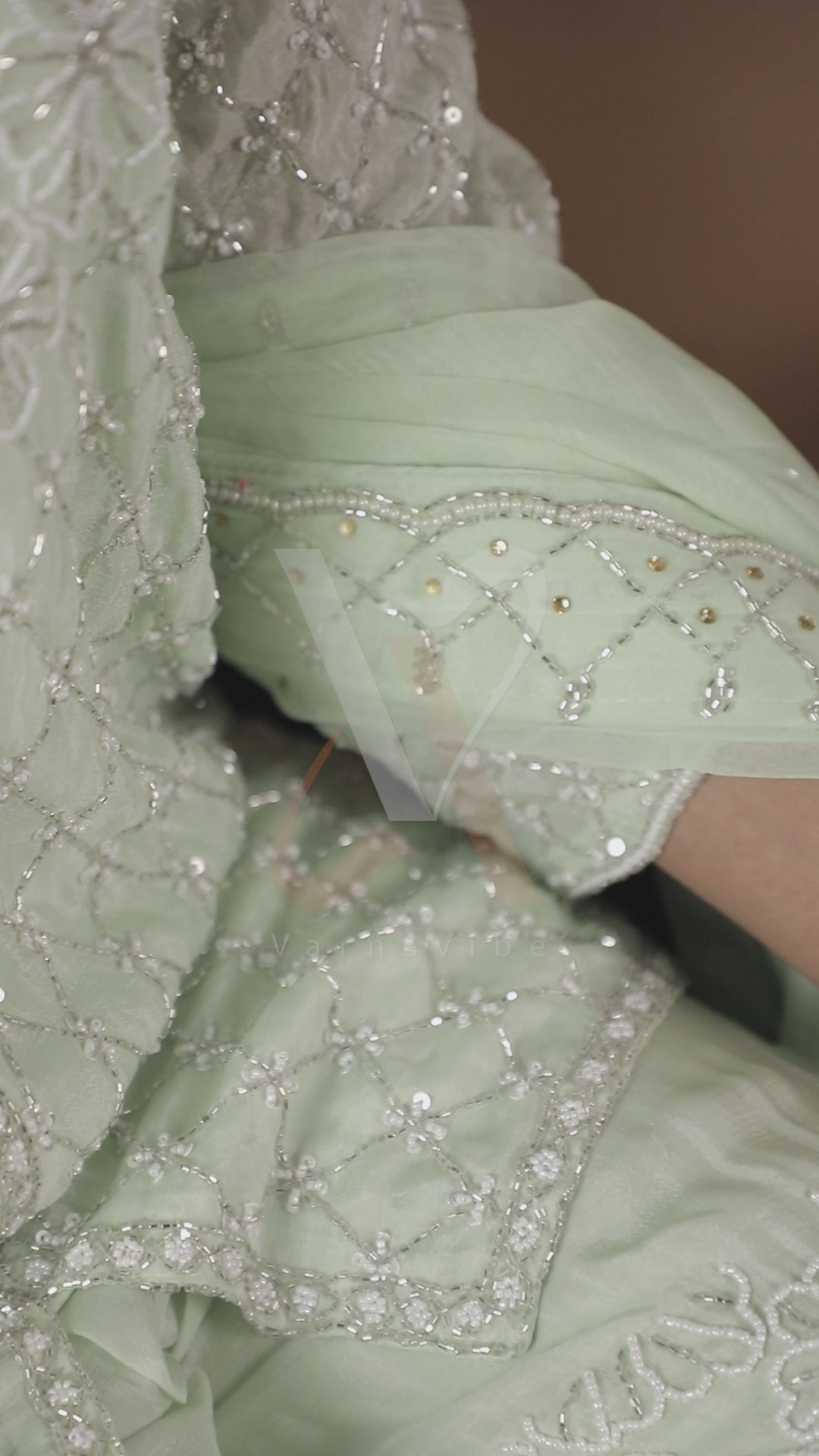 Elegant Mint Green Embroidered Kurta Palazzo Set with Dupatta